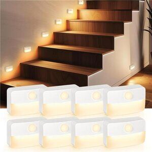 Motion Sensor Stair Light for Indoor Battery Operated Closet Lights Portable 8PK